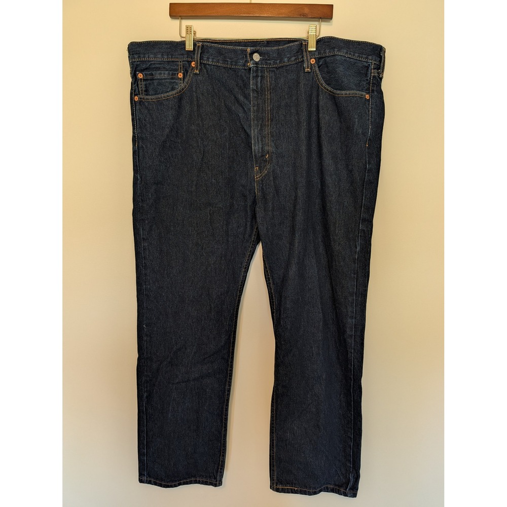 Levi's 505 Regular Fit Dark Wash Denim Jean Mens W44 L30 Big & Tall (fits 45x30)